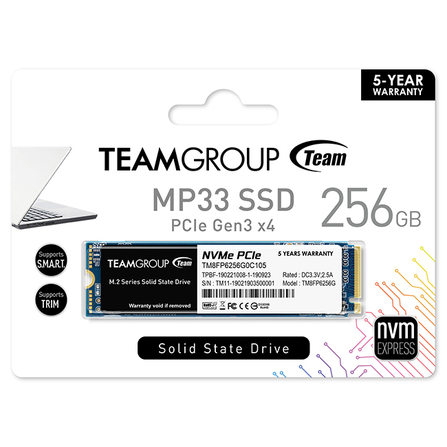 SSD disk Teamgroup (256 GB, M.2 NVMe, MP33 3D NAND 2280)-2