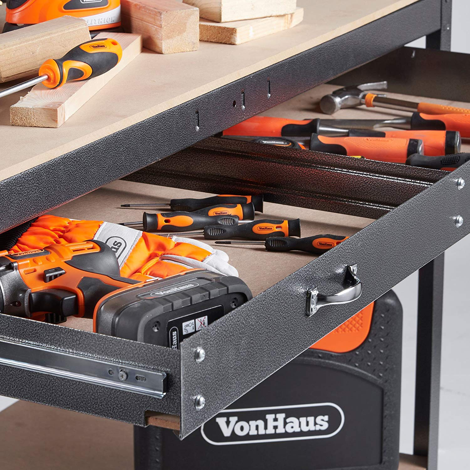 Radni stol VONHAUS s perforiranom pločom (120cm, nosivost 230kg)-8