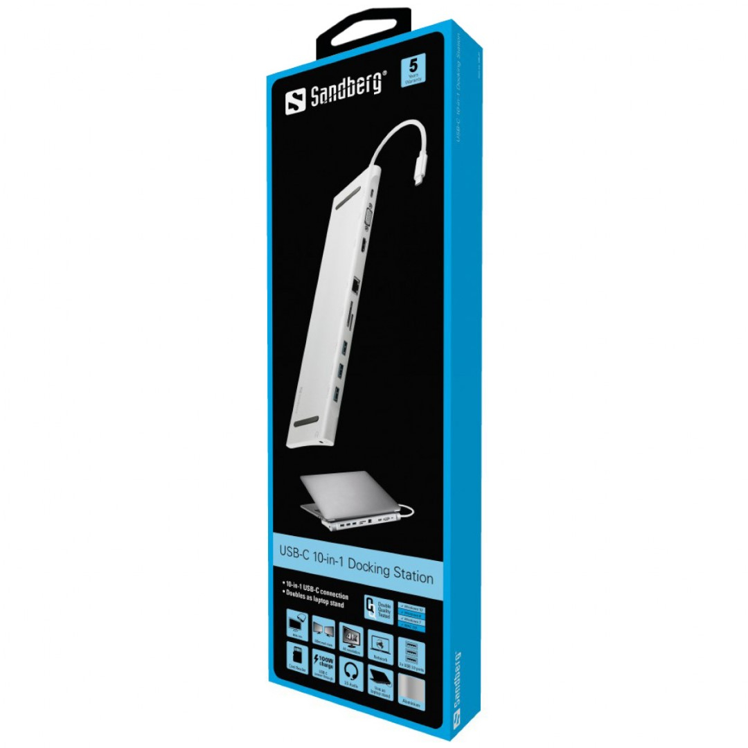 Priključna stanica za prijenosna računala USB-C 10 in 1 Sandberg-1