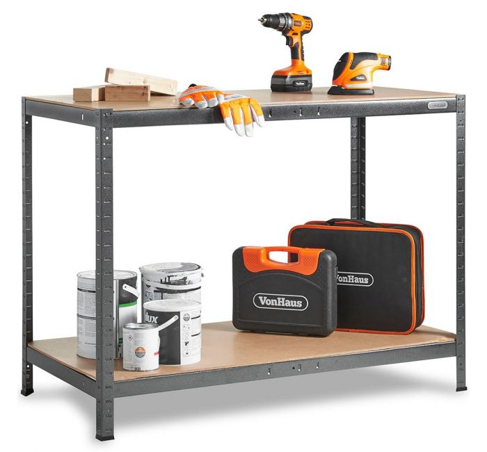 Radni stol i polica bez vijaka VONHAUS 1.2m HAMMERITE-0