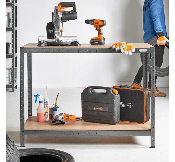 Radni stol i polica bez vijaka VONHAUS 1.2m HAMMERITE-5