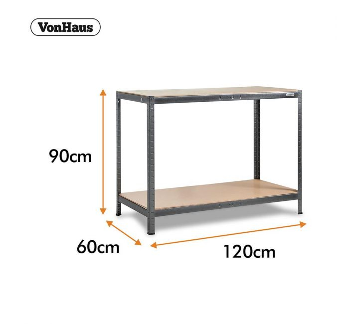 Radni stol i polica bez vijaka VONHAUS 1.2m HAMMERITE-1