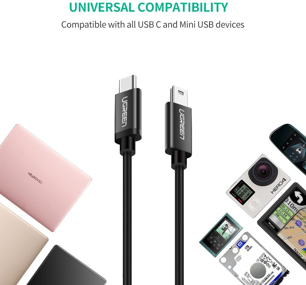 Kabel USB-C UGREEN (USB-C 2.0 na Mini USB 5Pin, M/M)-8