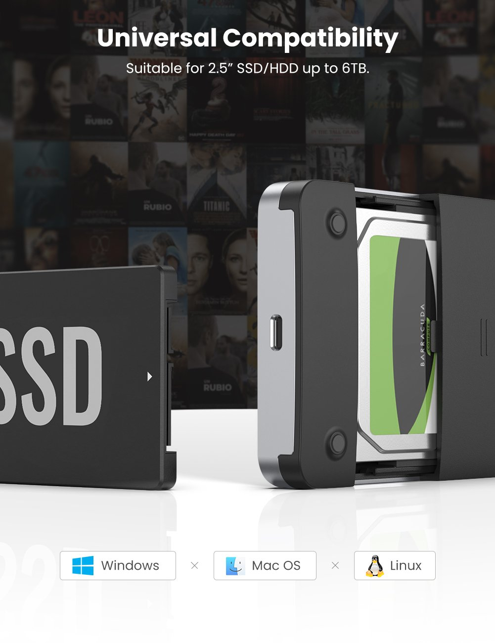 Kućište za SATA disk UGREEN (2.5'') srebrna-3