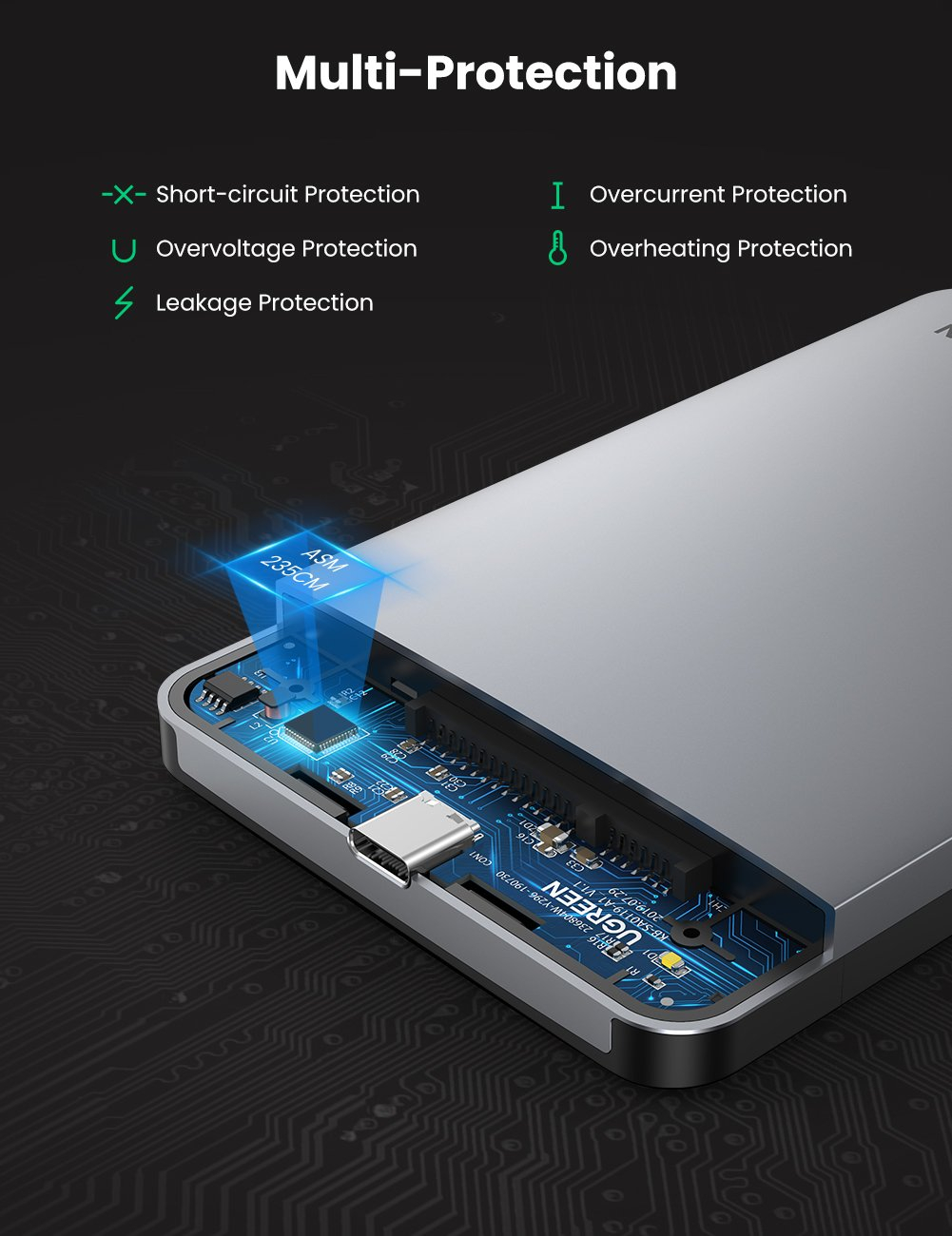 Kućište za SATA disk UGREEN (2.5'') srebrna-5