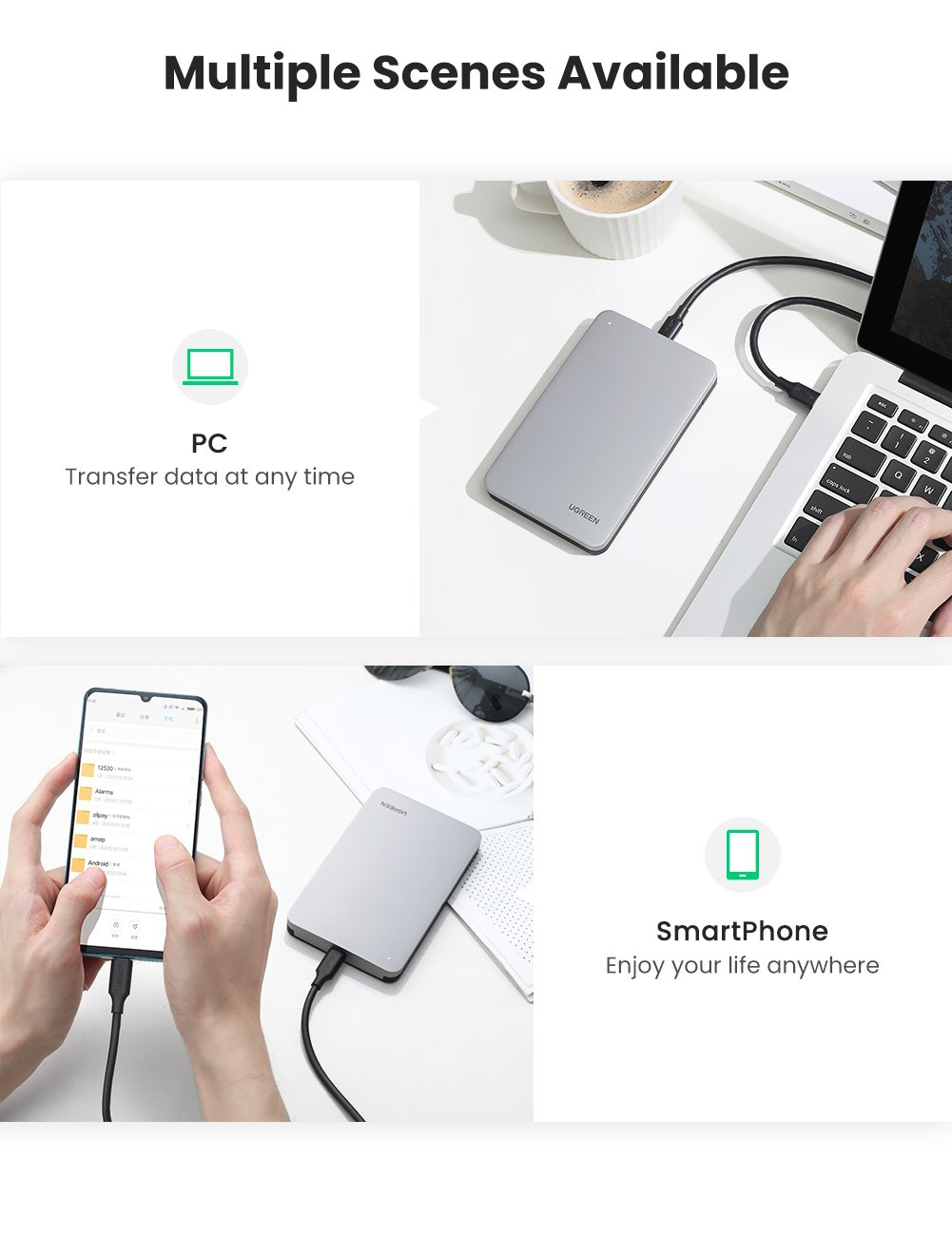 Kućište za SATA disk UGREEN (2.5'') srebrna-4