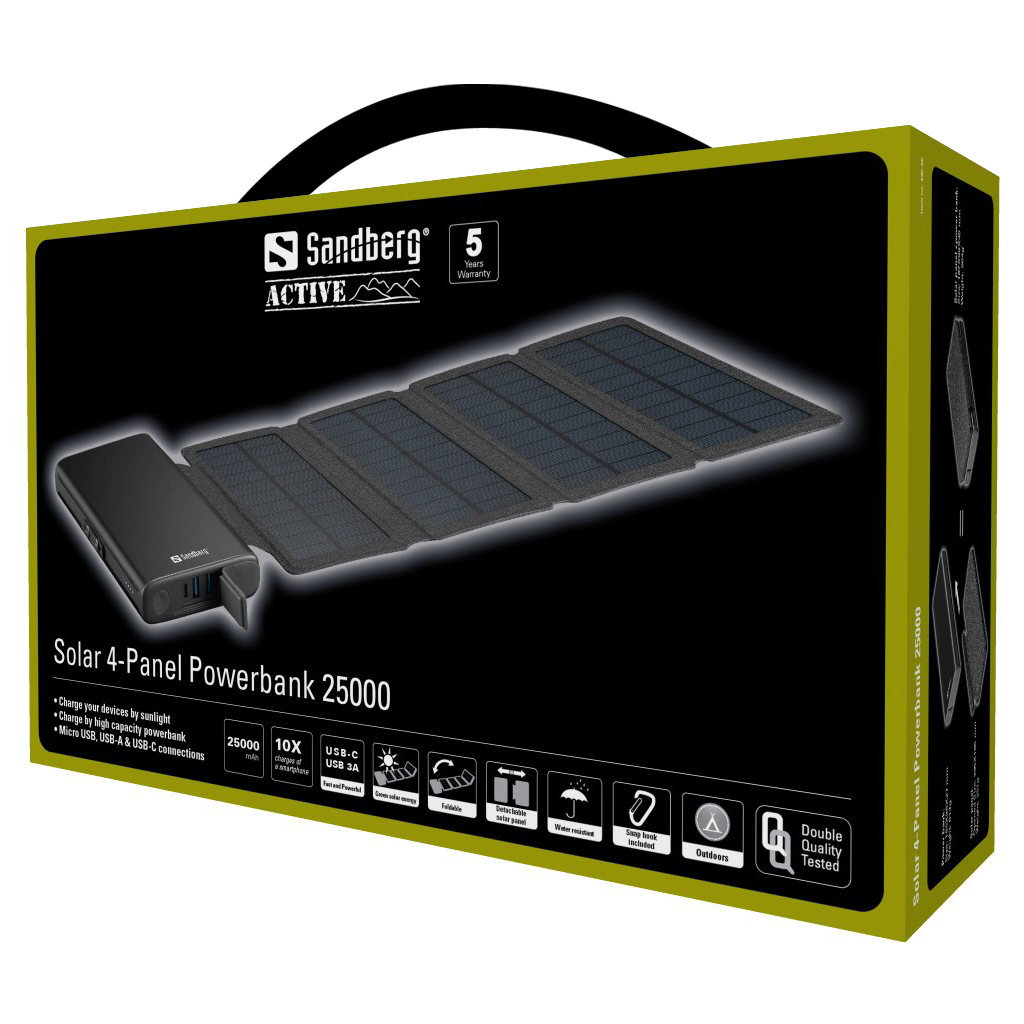 Panelna solarna prijenosna SANDBERG baterija 25.000 mAh-1