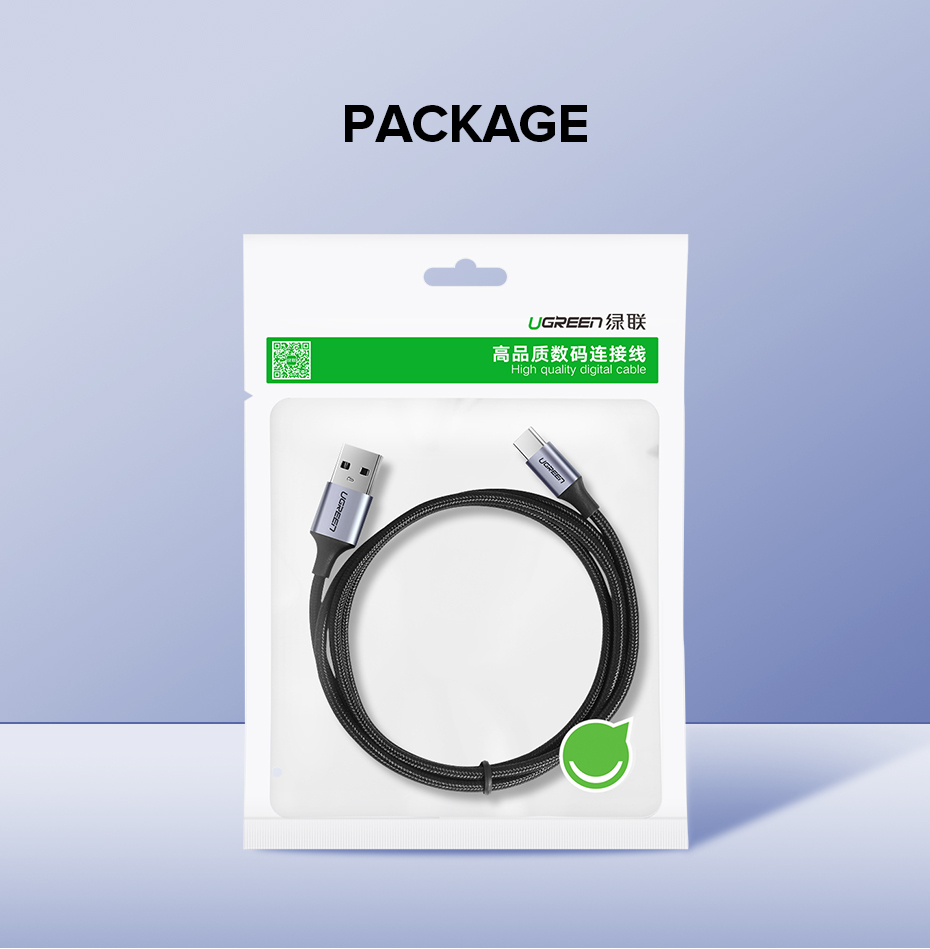 Kabel USB A na USB-C UGREEN (USB 2.0, 0.25 m) bijela-2
