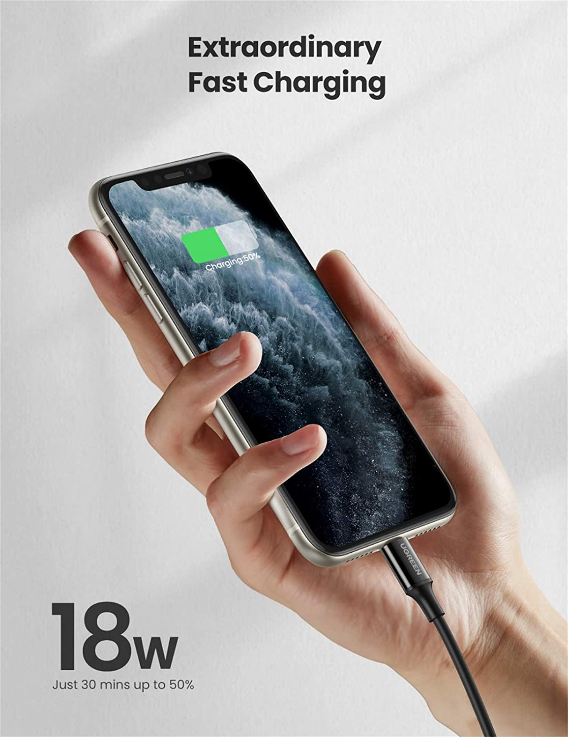 Kabel USB-C na Lightning kabeli UGREEN (2 m, M/M) crna-5