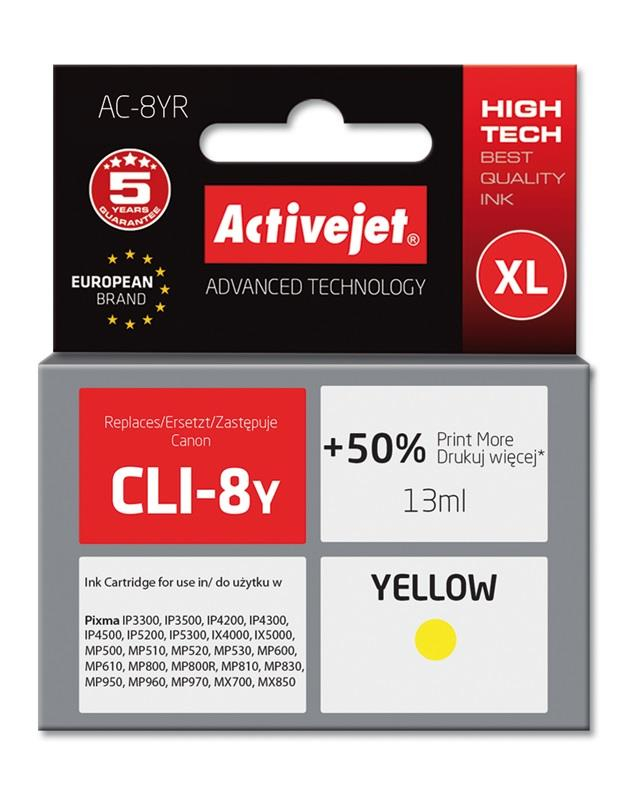 Tinta ActiveJet Canon CLI-8Y (žuta)