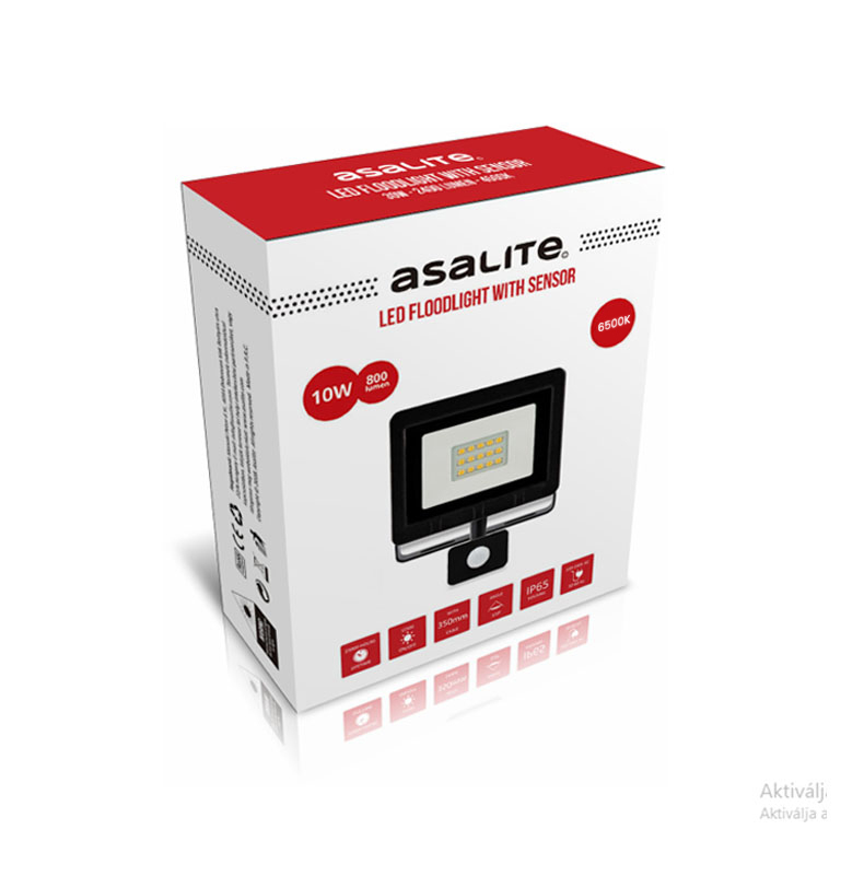 Led reflektor ASALITE 10W (6500K, 800Lm + senzor)-1