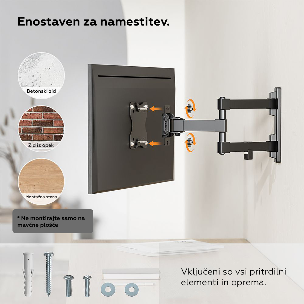 Sklopivi VONHAUS Nosač za TV zidni/monitor do 35kg-4
