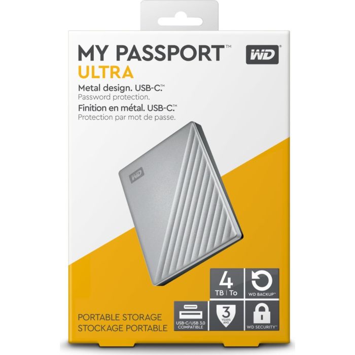 Prijenosni disk WESTERN DIGITAL WD My Passport ULTRA 4TB USB-C 3.1, silver-10