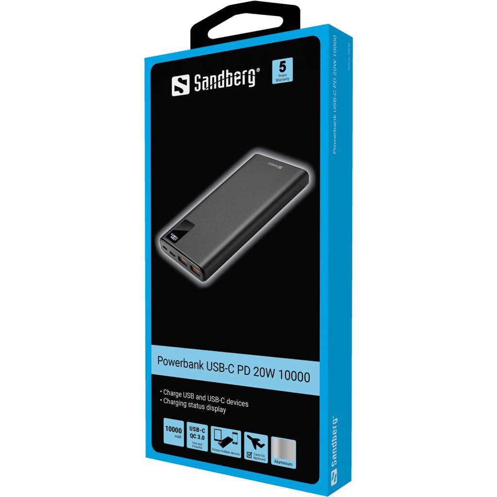 Prijenosna baterija Sandberg Powerbank USB-C PD 20W 10000mAh-1