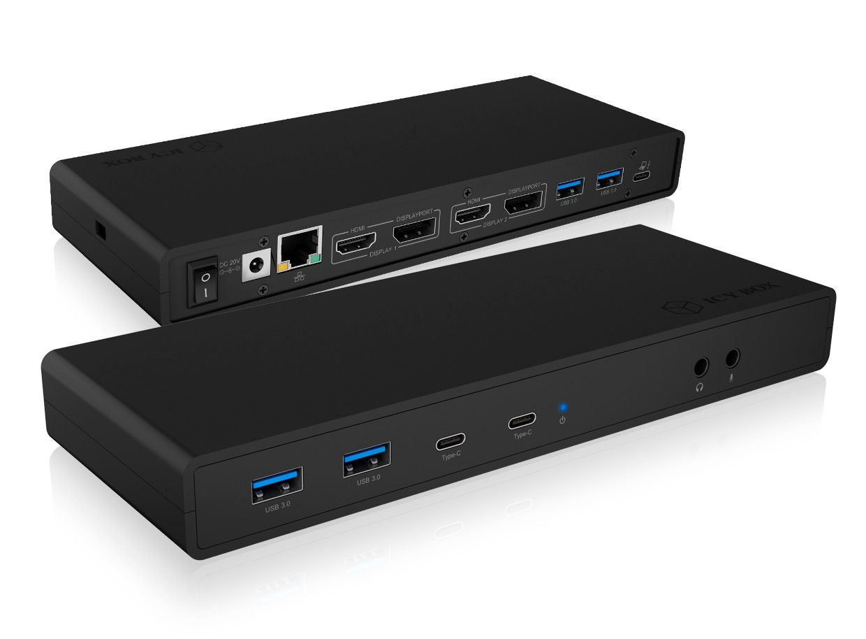 Docking stanica ICYBOX IB-DK2245AC Docking USB-C s dvostrukim video konektorom-0