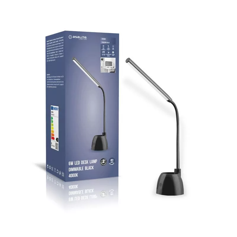 Stolna lampa ASALITE 6W (4000K, 480lm crna, dimmer)-3