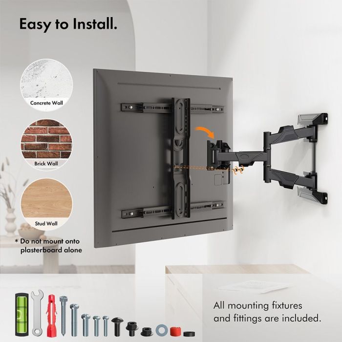 Nosač za TV zidni VONHAUS (37"- 70", do 45kg, nagib +5° -8°, zakret 180°)-12