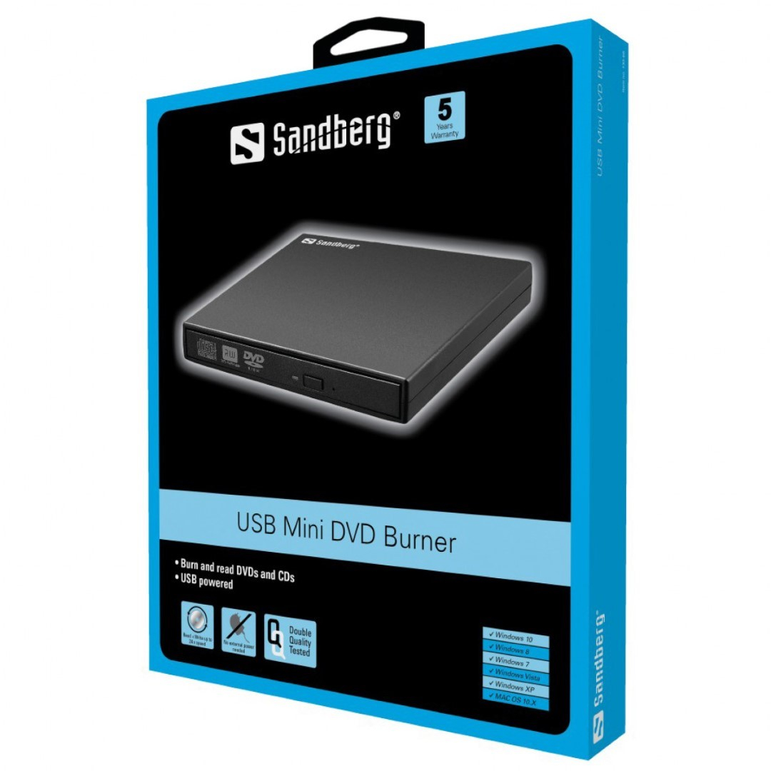 Snimač Mini DVDRW slim vanjski USB Sandberg-1