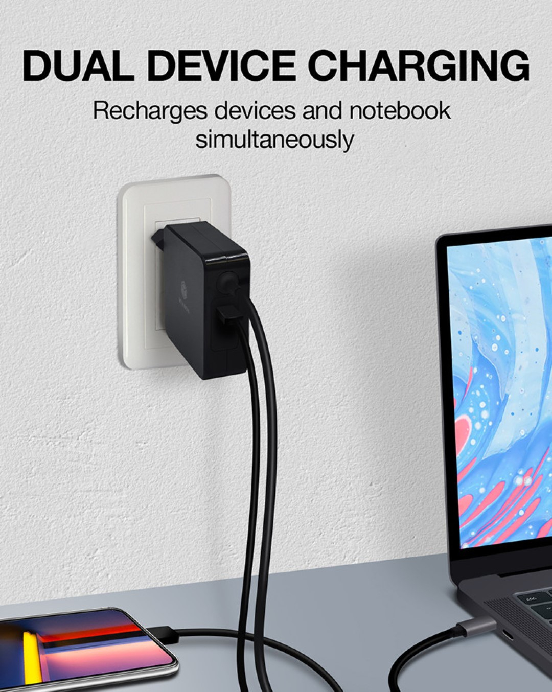 Punjač Icybox IB-PS101-PD s USB-C i Power Delivery 90W-7