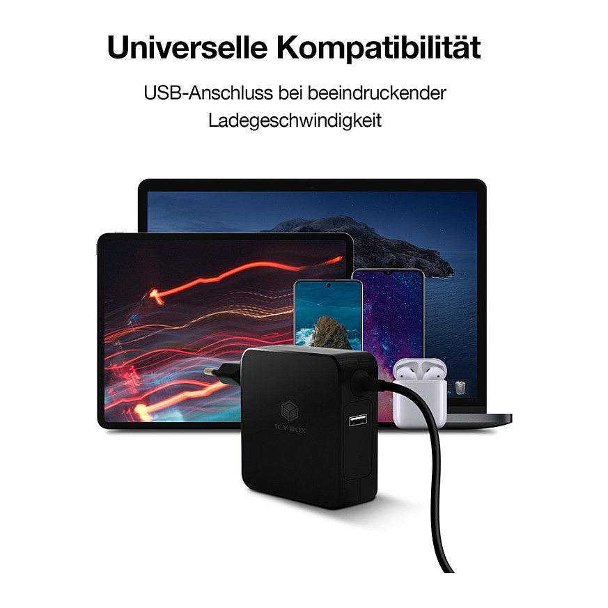 Punjač Icybox IB-PS101-PD s USB-C i Power Delivery 90W-13