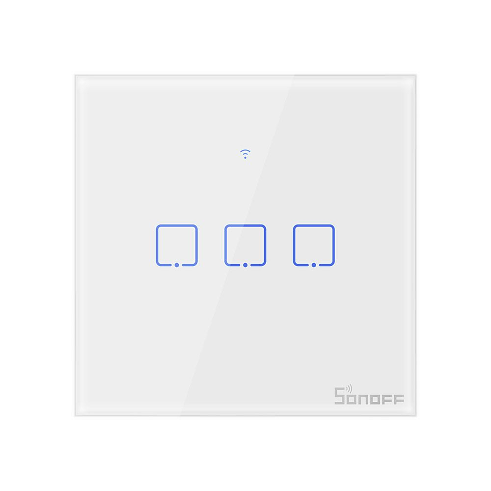 Pametni zidni prekidač SONOFF T0EU3C-TX Wi-Fi, triple-0