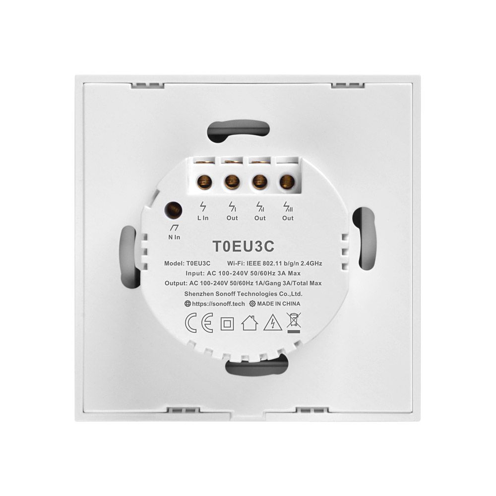 Pametni zidni prekidač SONOFF T0EU3C-TX Wi-Fi, triple-2