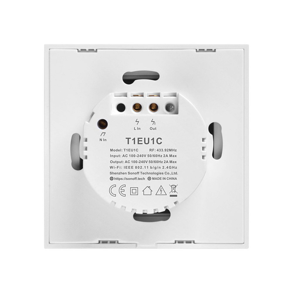 Pametni zidni prekidač SONOFF Wi-Fi + RF433 single T1EU1C-TX-1