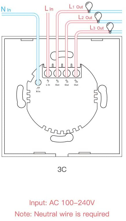 Pametni zidni prekidač SONOFF Wi-Fi + RF433 triple T1EU3C-TX-7