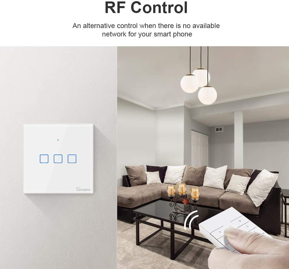 Pametni zidni prekidač SONOFF Wi-Fi + RF433 triple T1EU3C-TX-2
