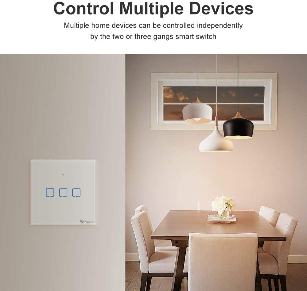 Pametni zidni prekidač SONOFF Wi-Fi + RF433 triple T1EU3C-TX-6
