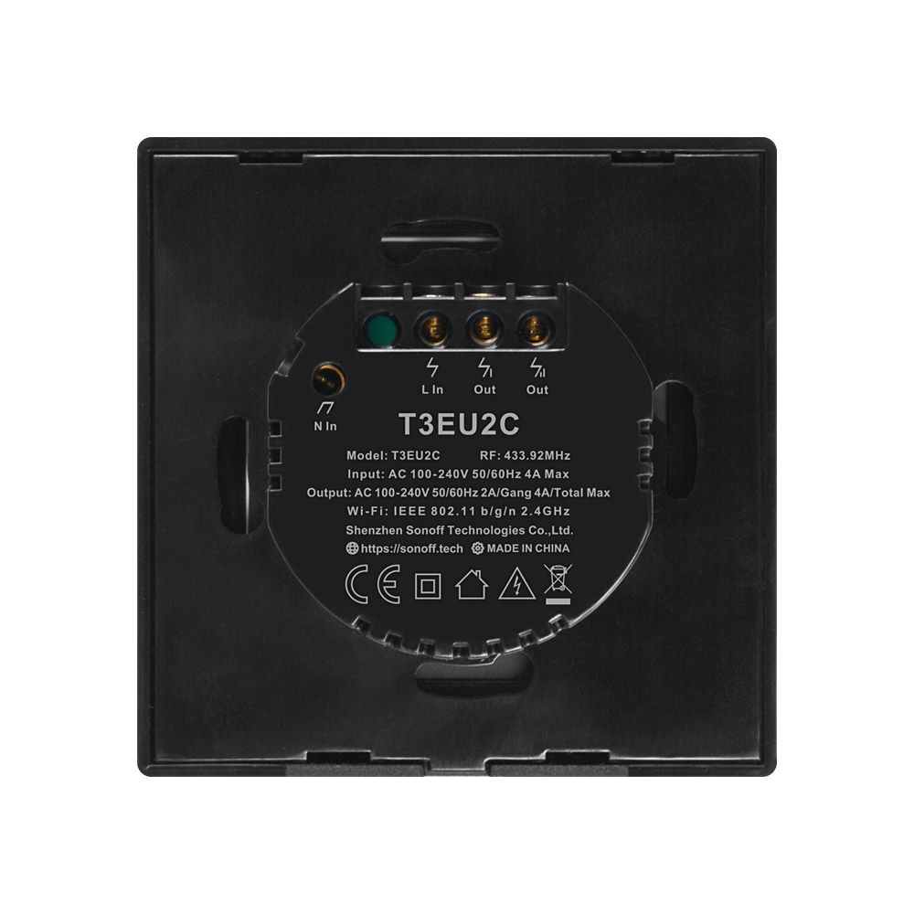 Pametni zidni prekidač SONOFF T3EU2C-TX Wi-Fi Dual-1