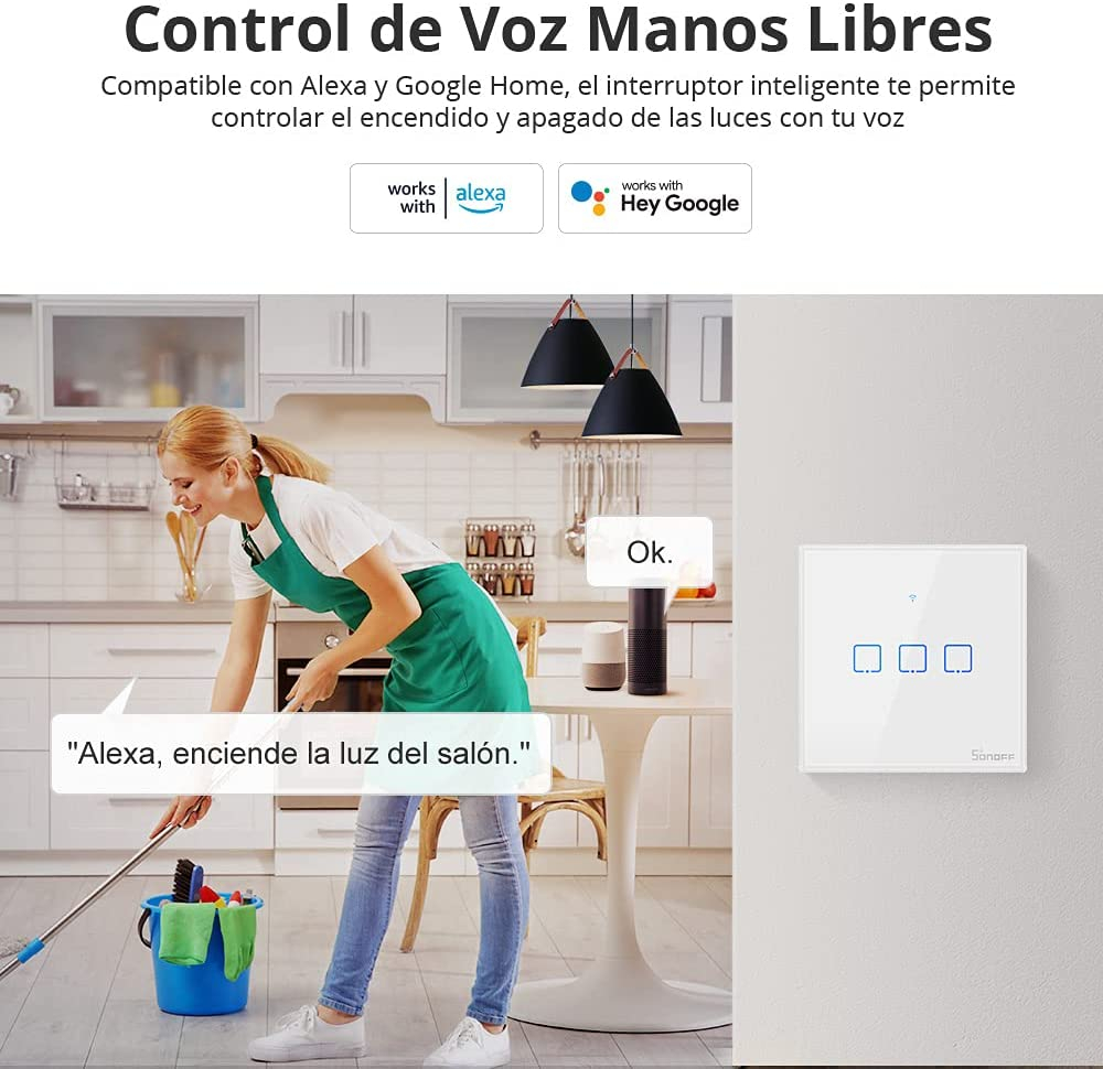 Pametni zidni prekidač SONOFF T3EU2C-TX Wi-Fi Dual-6