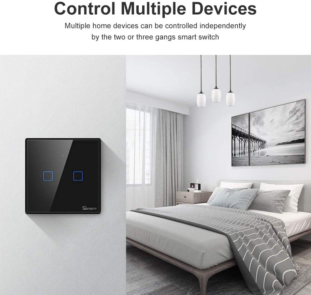 Pametni zidni prekidač SONOFF T3EU2C-TX Wi-Fi Dual-5