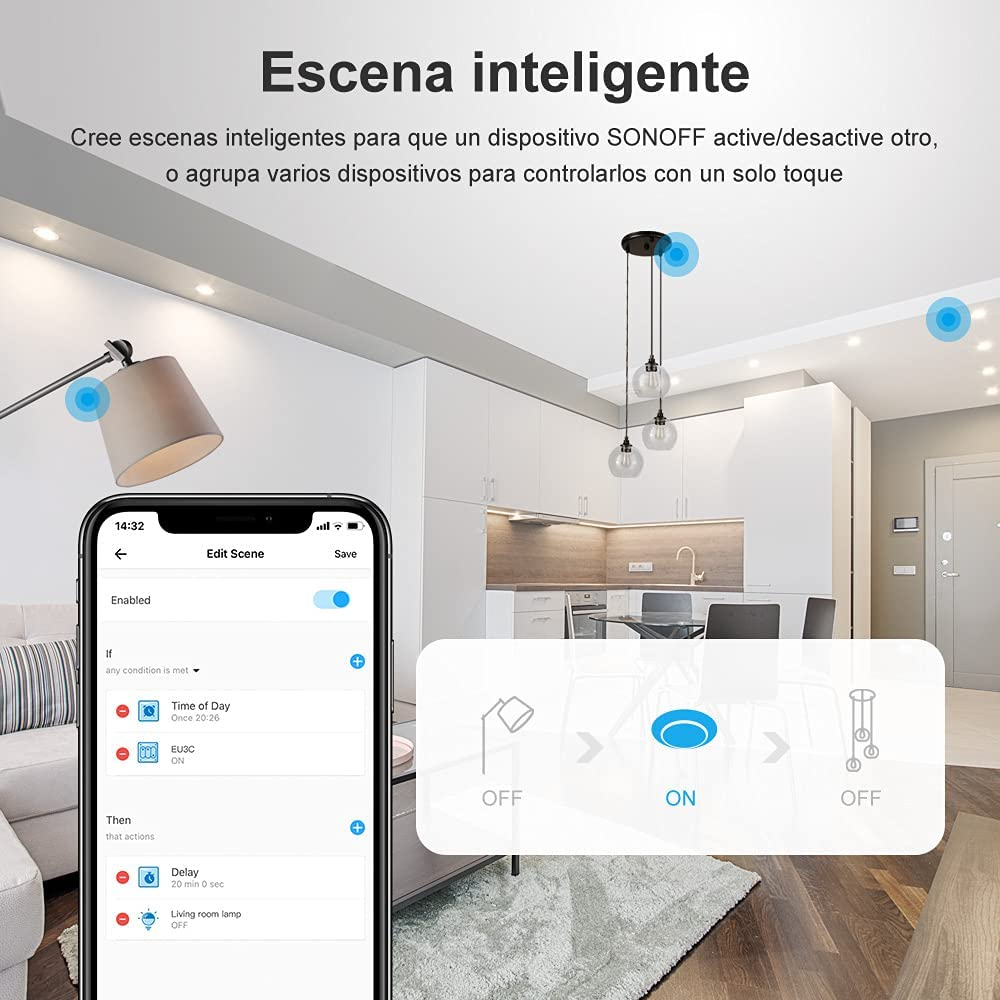 Pametni zidni prekidač SONOFF T3EU2C-TX Wi-Fi Dual-4