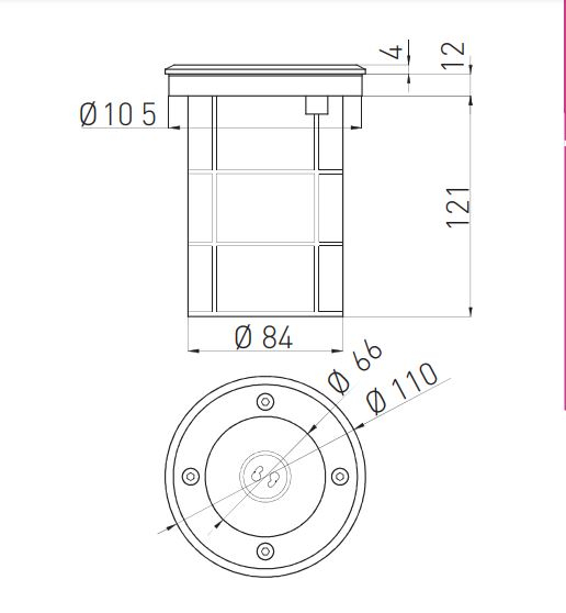 Vanjska podna lampa GTV ALFA-O (1x GU10 230V IP67)-1