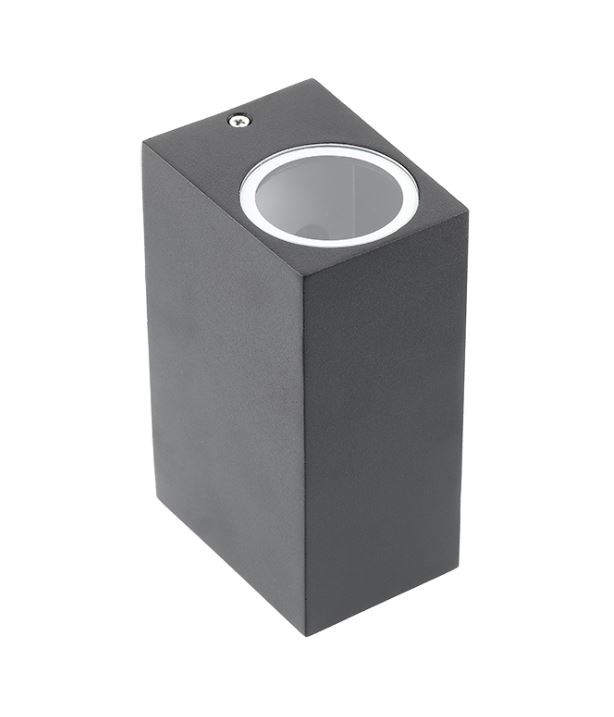 Vanjska zidna lampa GTV TIAGO (2x GU10 230V IP54 crna)-0