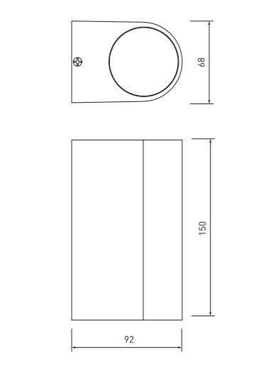 Vanjska zidna lampa GTV TIAGO (2x GU10 230V IP54 crna)-4