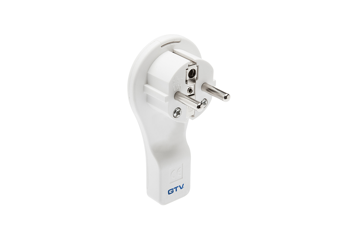 Ravni utikač GTV za kabel (16A / 250V bijeli)