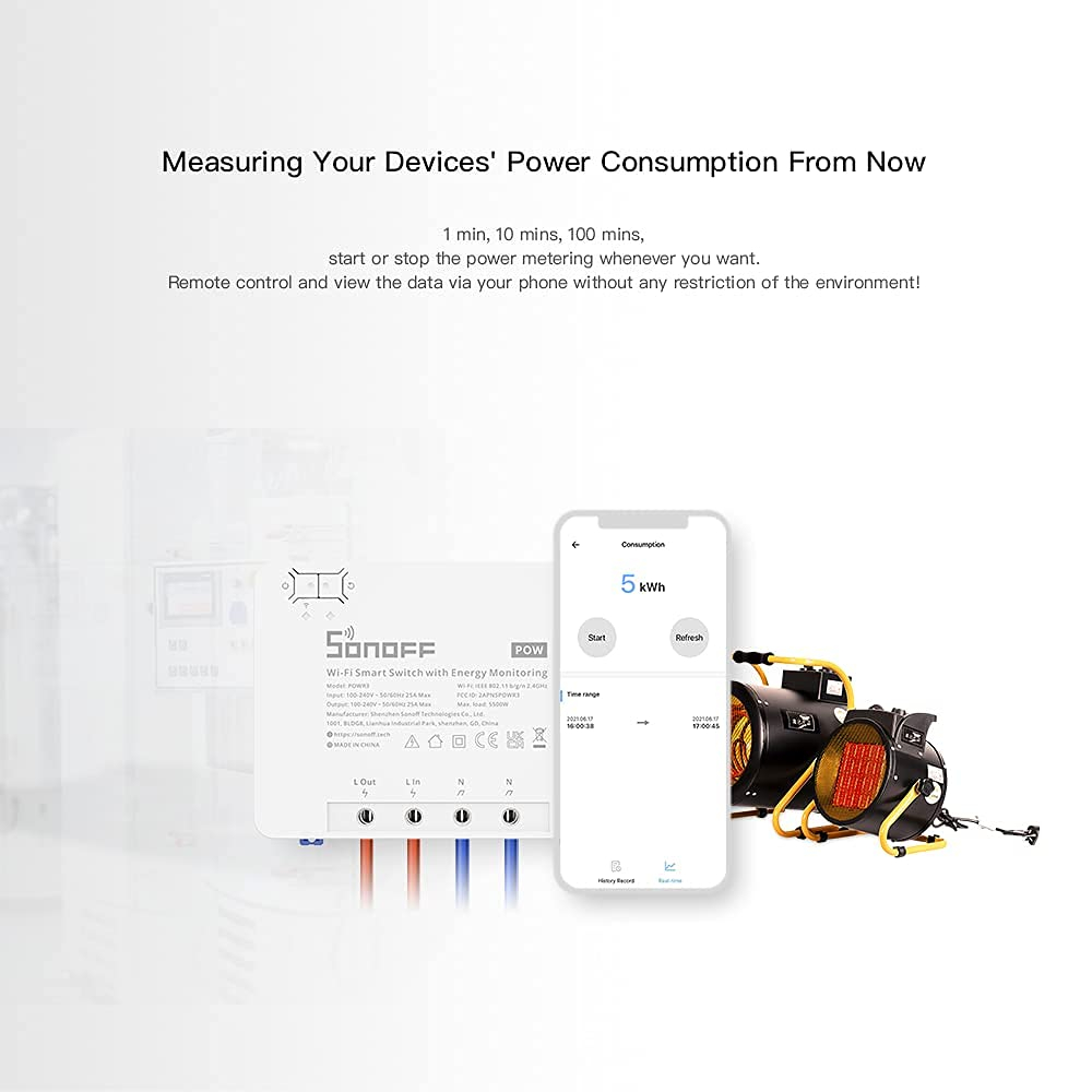 Pametni Wi-Fi prekidač SONOFF switch to measure POWR3 power consumption-8