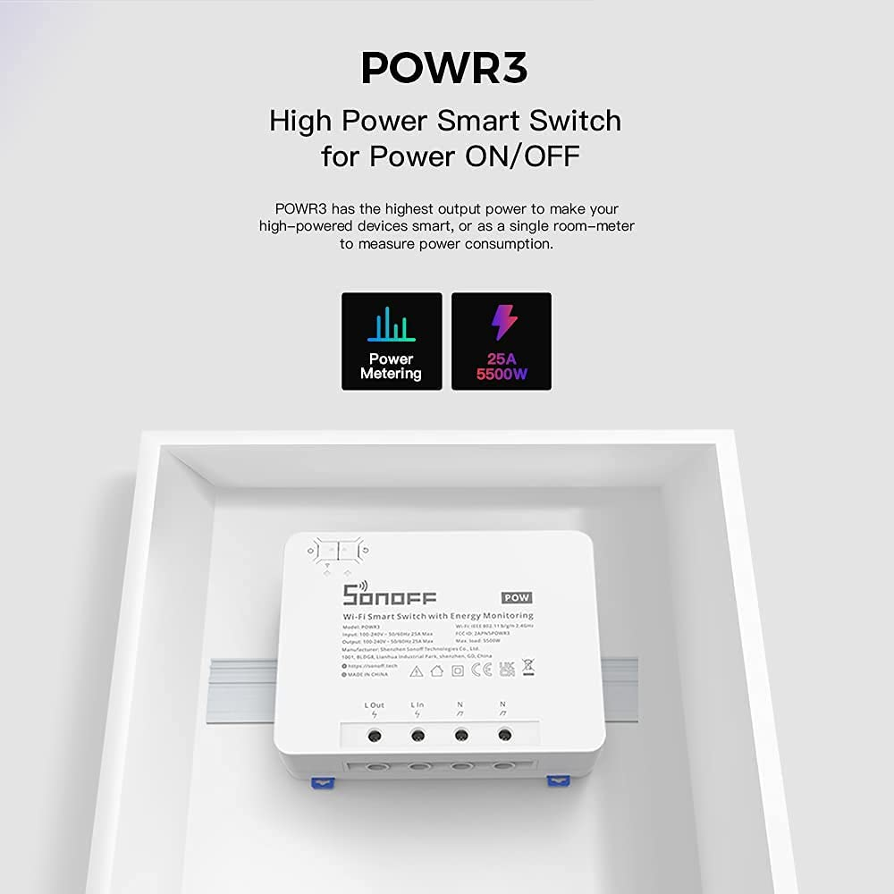 Pametni Wi-Fi prekidač SONOFF switch to measure POWR3 power consumption-5