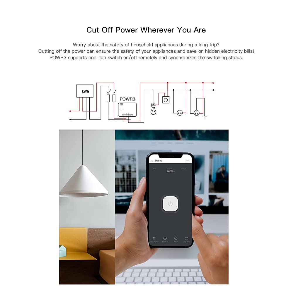 Pametni Wi-Fi prekidač SONOFF switch to measure POWR3 power consumption-10