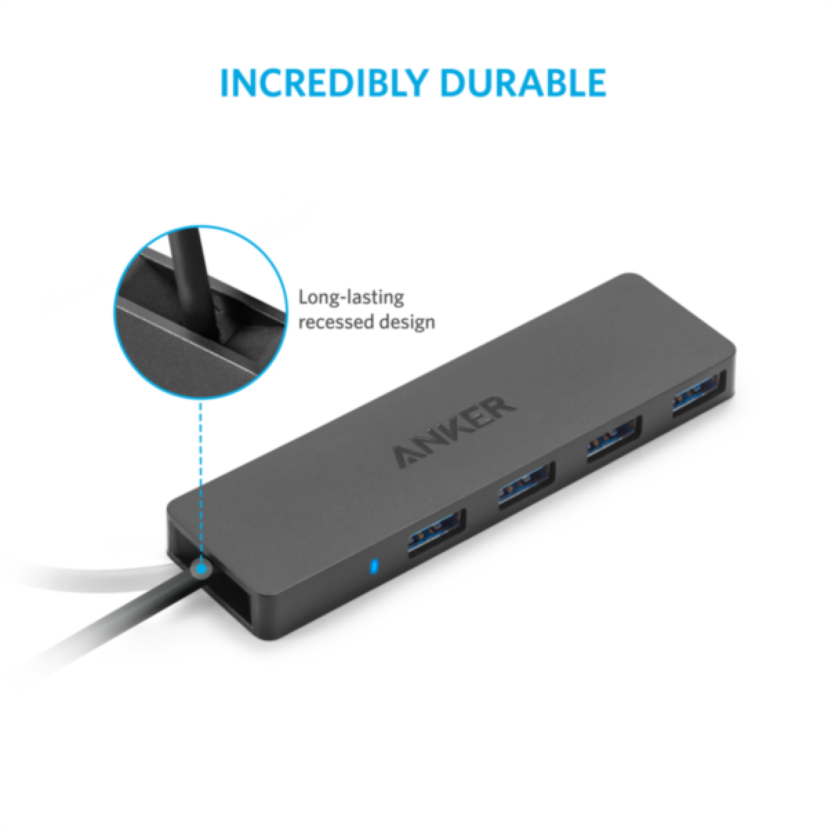 Ultra tanki 4-port USB 3.0 hub ANCHOR (crni)-3