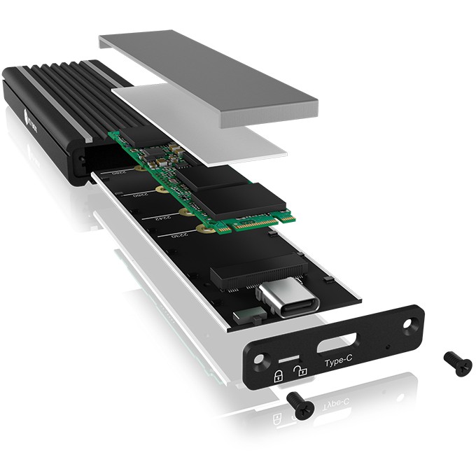 Kućište Icybox USB-C & USB-A 3.1 za M.2 NVMe SSD-8