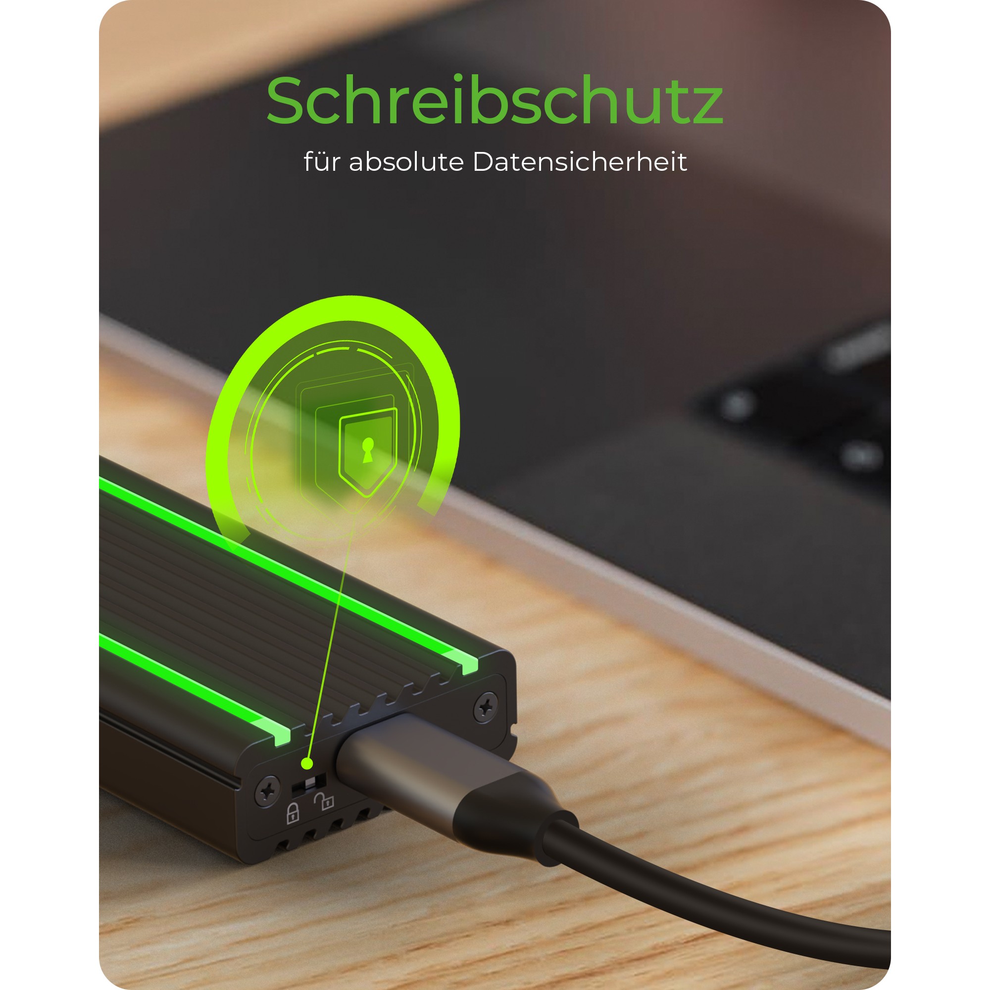 Kućište Icybox USB-C & USB-A 3.1 za M.2 NVMe SSD-9