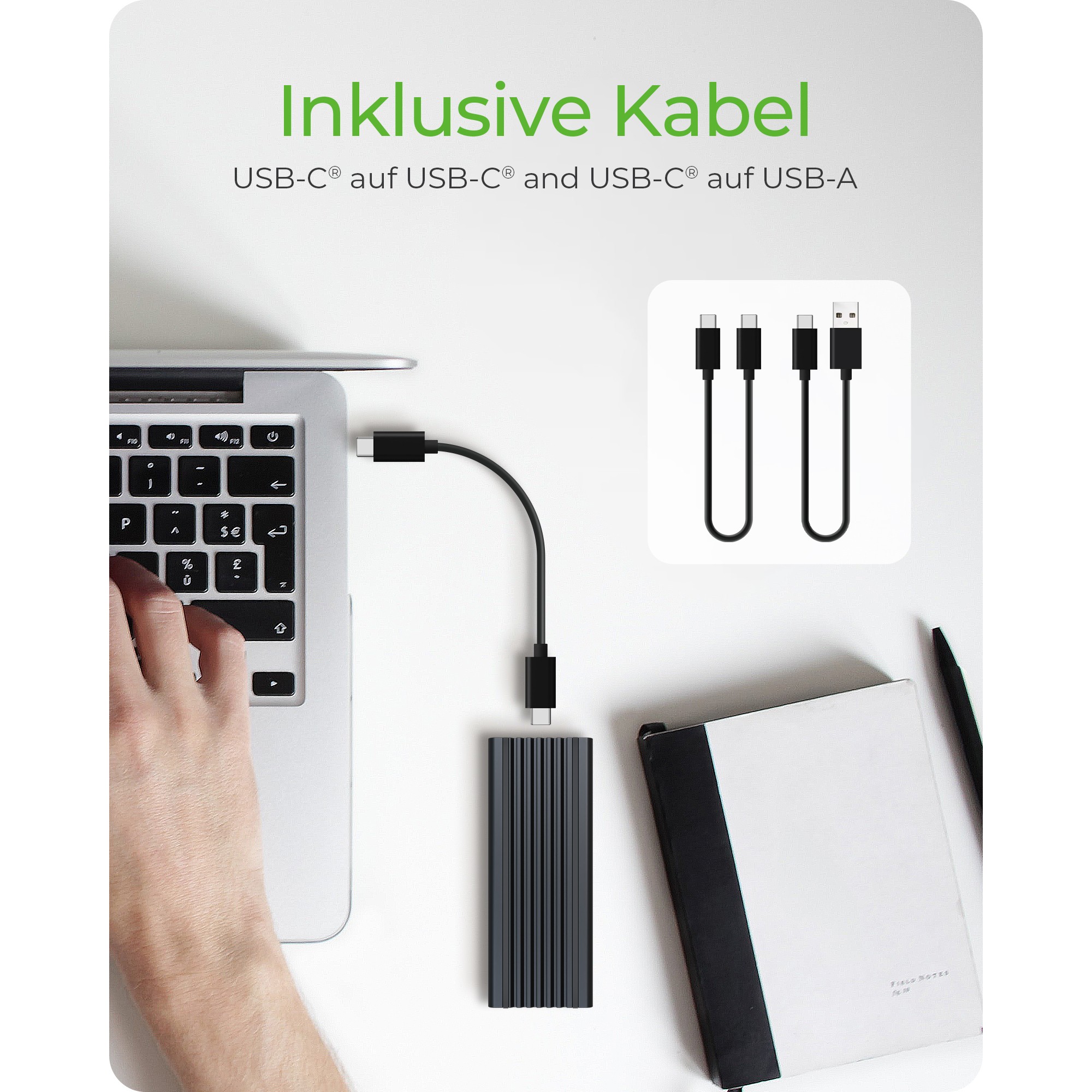 Kućište Icybox USB-C & USB-A 3.1 za M.2 NVMe SSD-18