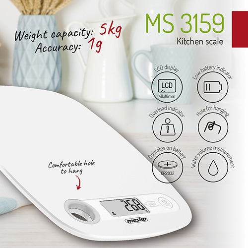 Snažna kuhinjska vaga MS3159 (bijela)-4
