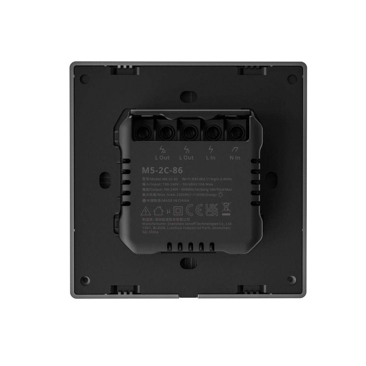 Pametni zidni Wi-Fi prekidač SONOFF M5-2C-86, double-4