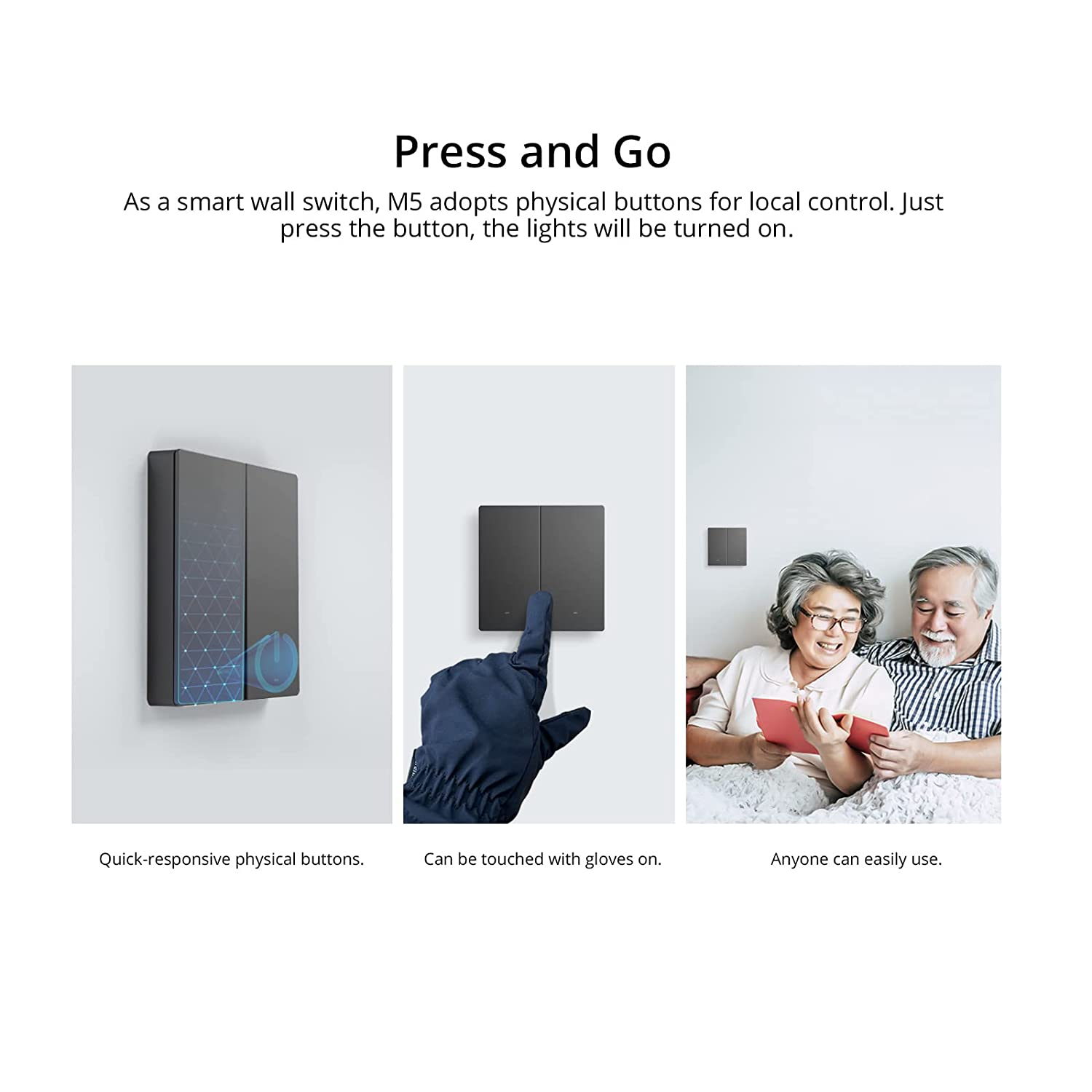 Pametni zidni Wi-Fi prekidač SONOFF M5-2C-86, double-11