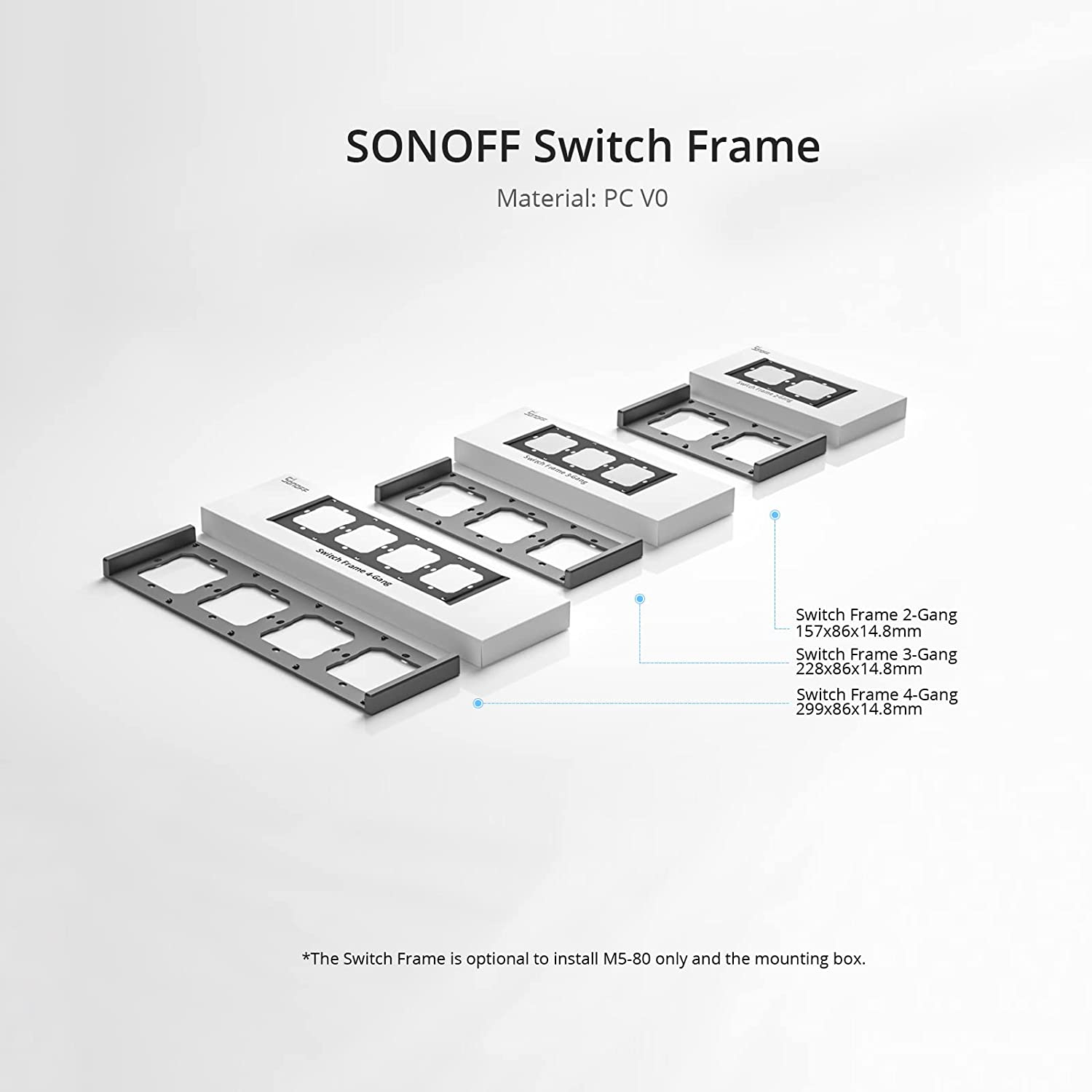 Okvir za prekidače Sonoff tip M5-80 (4 prekidača)-0