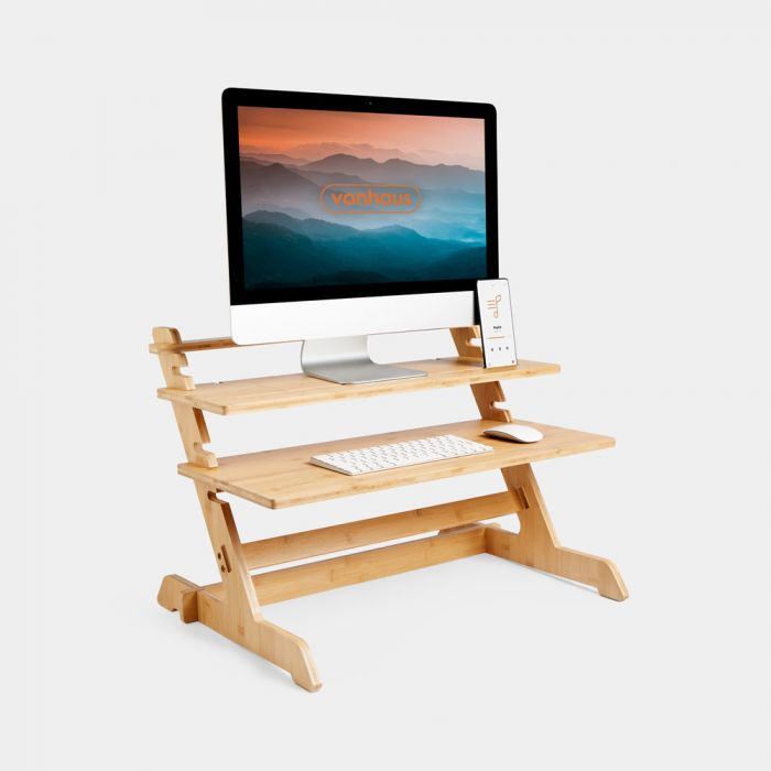 Stolić/stalak VONHAUS Sit & Stand od bambusa-0